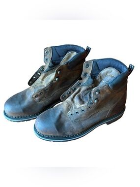 Red Wing Mens Brown Leather Lace-Up Work Boots Size 10D